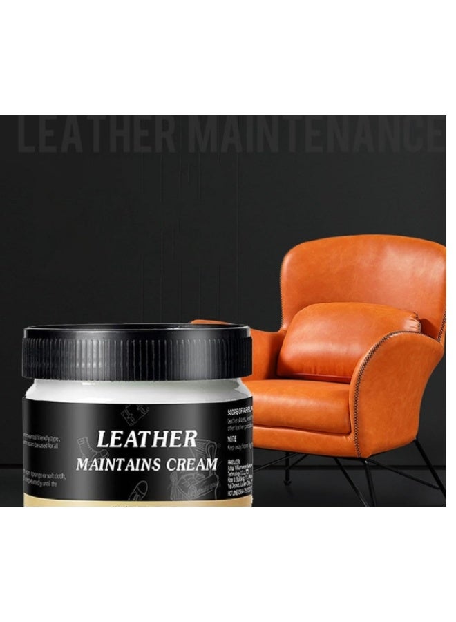 ويليام وير كريم مُحافظ على الجلد، كريم مُرمم لون الجلد، بلسم مُعيد تلوين تنجيد الجلد، بلسم مُعيد تلوين الأرائك والأحذية الجلدية، أبيض 100 غ + 5 غ - Image 2